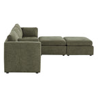 Delaney 5-Seat Modular Sofa Chaise with Storage Ottomans