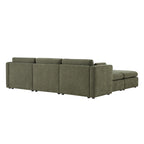 Delaney 5-Seat Modular Sofa Chaise with Storage Ottomans