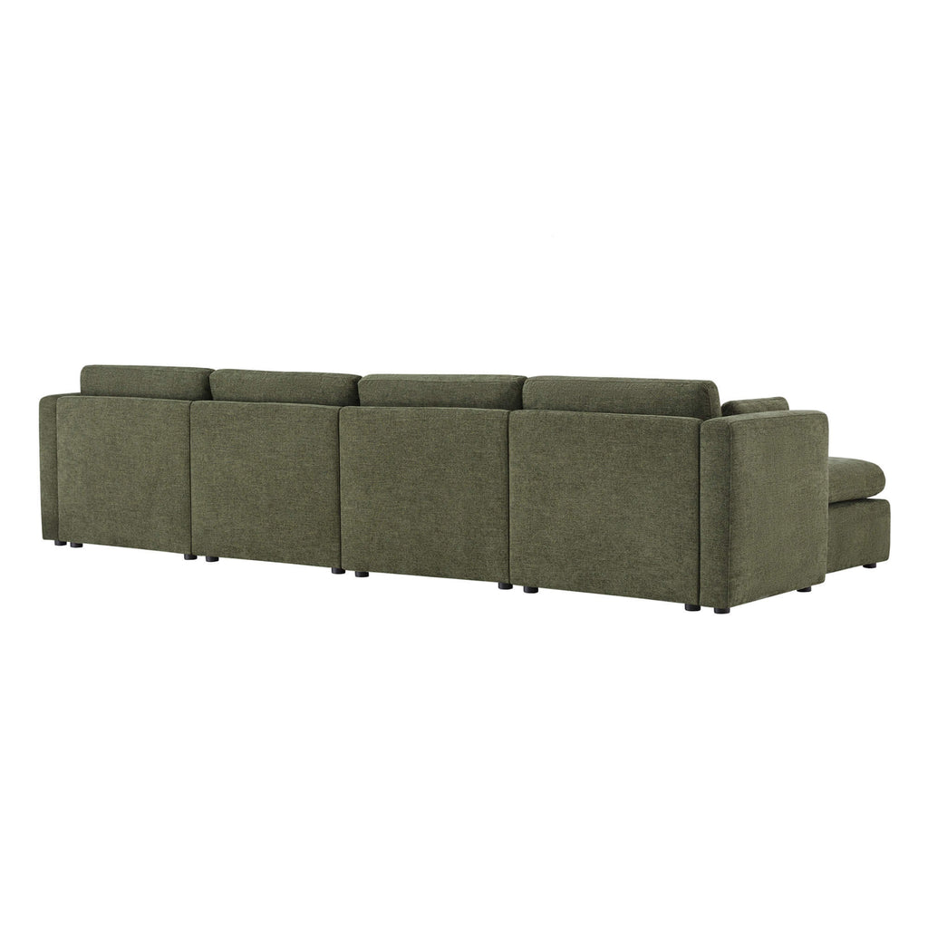 Delaney 6-Seat Modular Sofa Chaise with Storage Ottomans