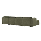 Delaney 6-Seat Modular Sofa Chaise with Storage Ottomans