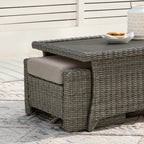Elara Outdoor Rattan Sofa Set with Rocking Chairs and Coffee Table - 5 Seats