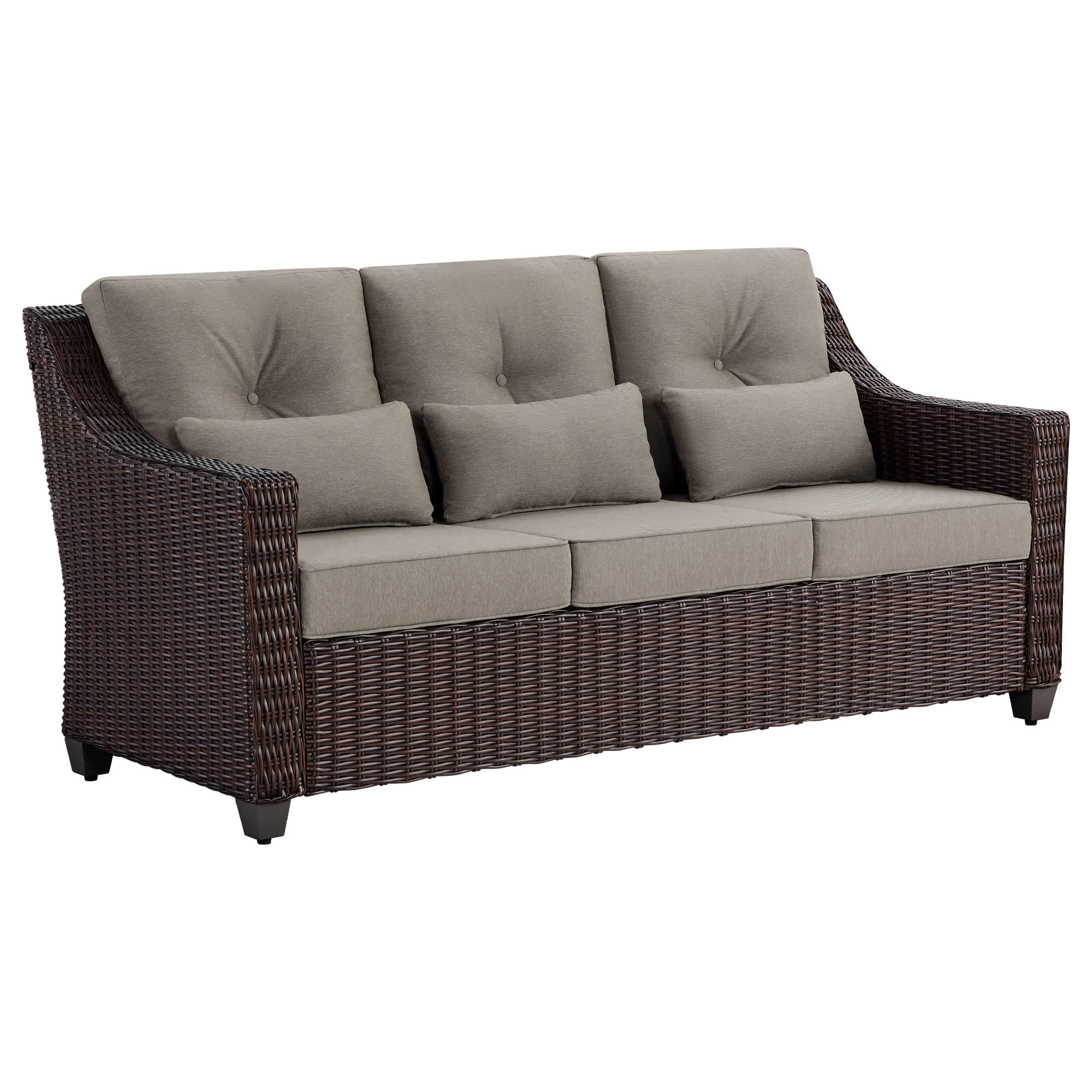 Elara Outdoor Rattan Sofa With Rocking Swivel Armchairs - 5 Seats