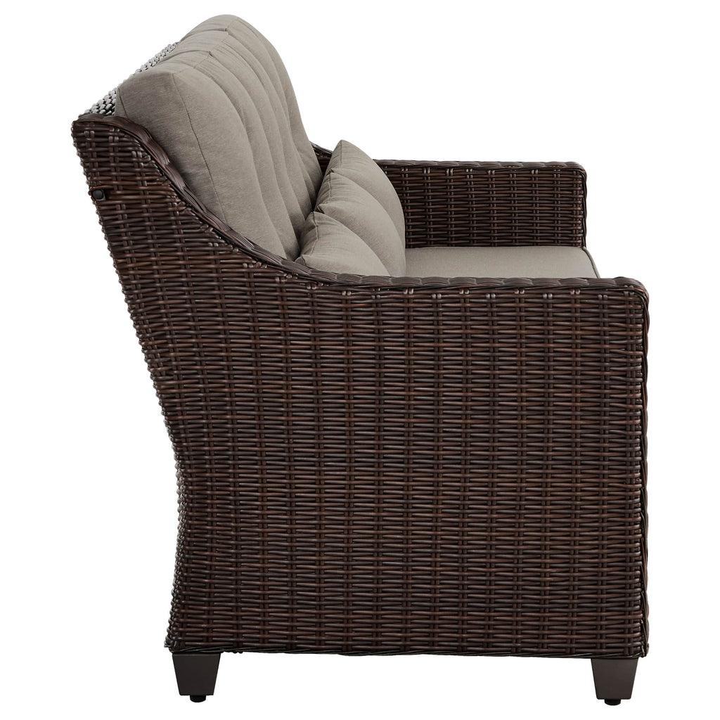 Elara Outdoor Rattan Sofa Set with Rocking Chairs and Coffee Table - 5 Seats