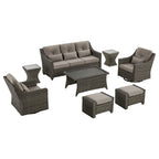 Elara Outdoor Rattan Sofa Set with Rocking Chairs and Coffee Table - 5 Seats