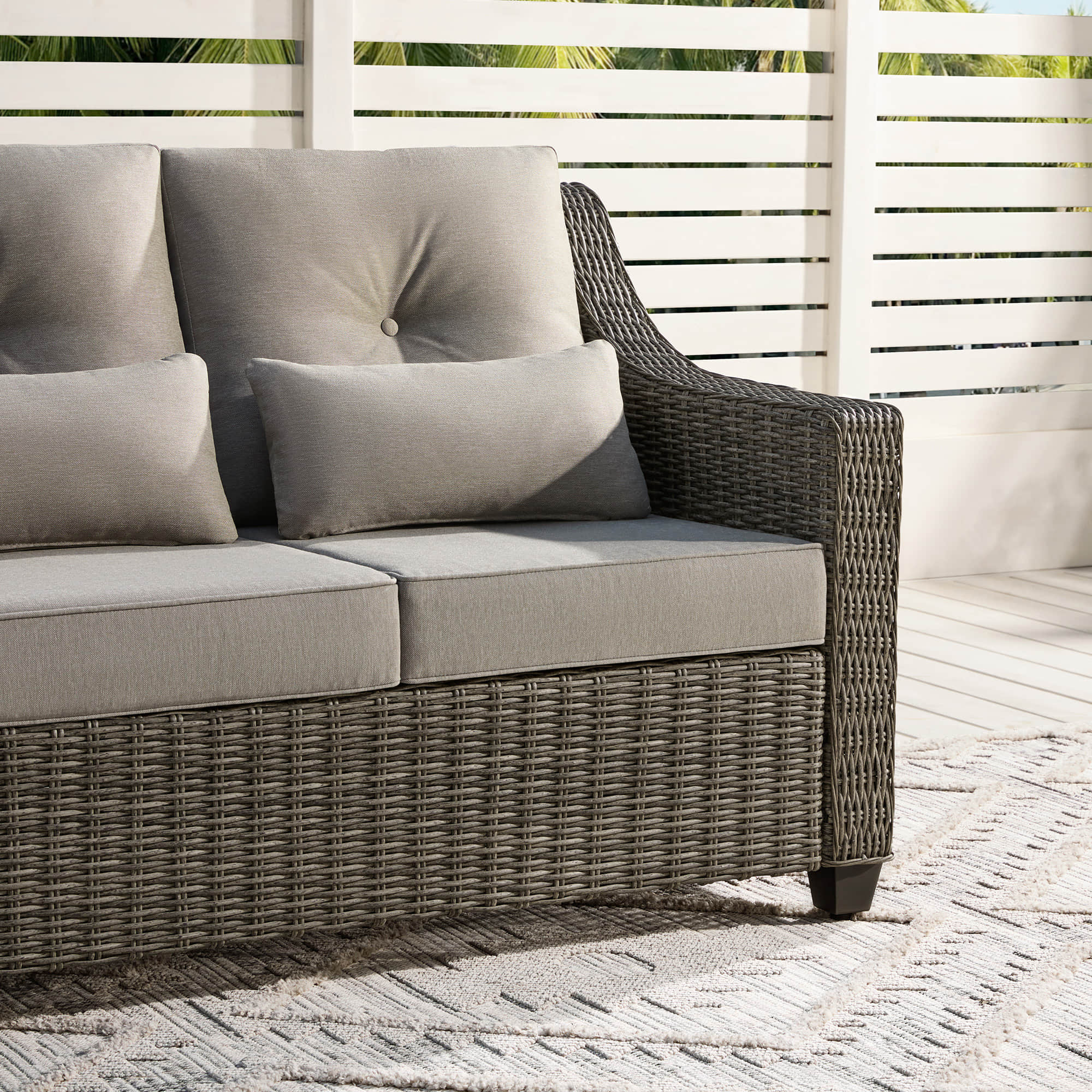 Elara Outdoor Rattan Sofa With Rocking Swivel Armchairs - 5 Seats