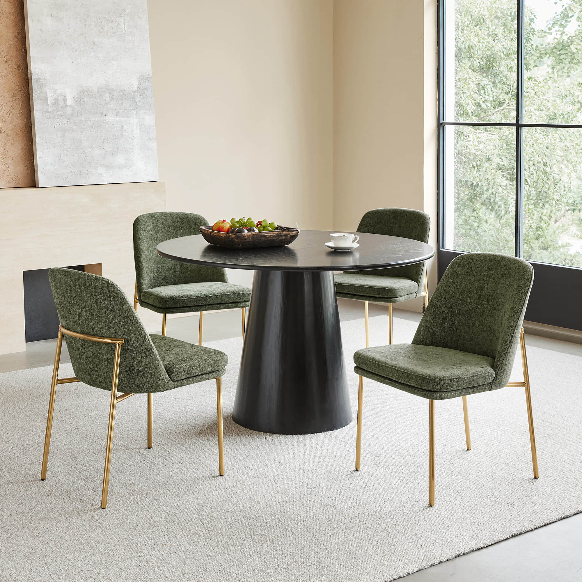 Golda Dining Chair With Metal Base