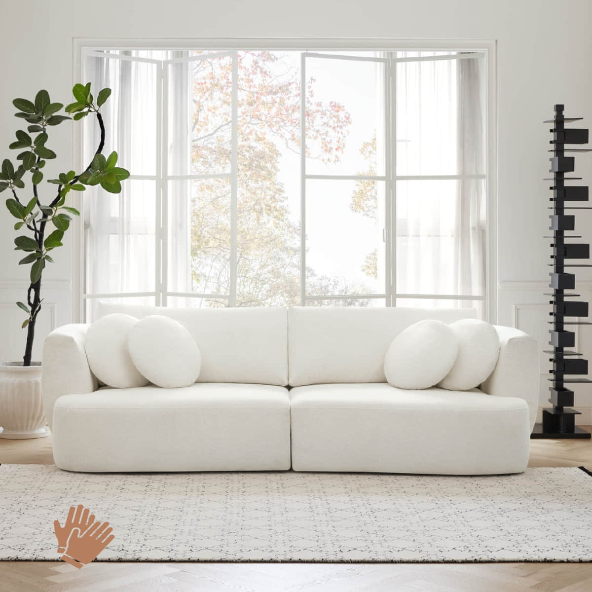 Grace 2-Seat Modular Curved Sofa – Generously Sized Design