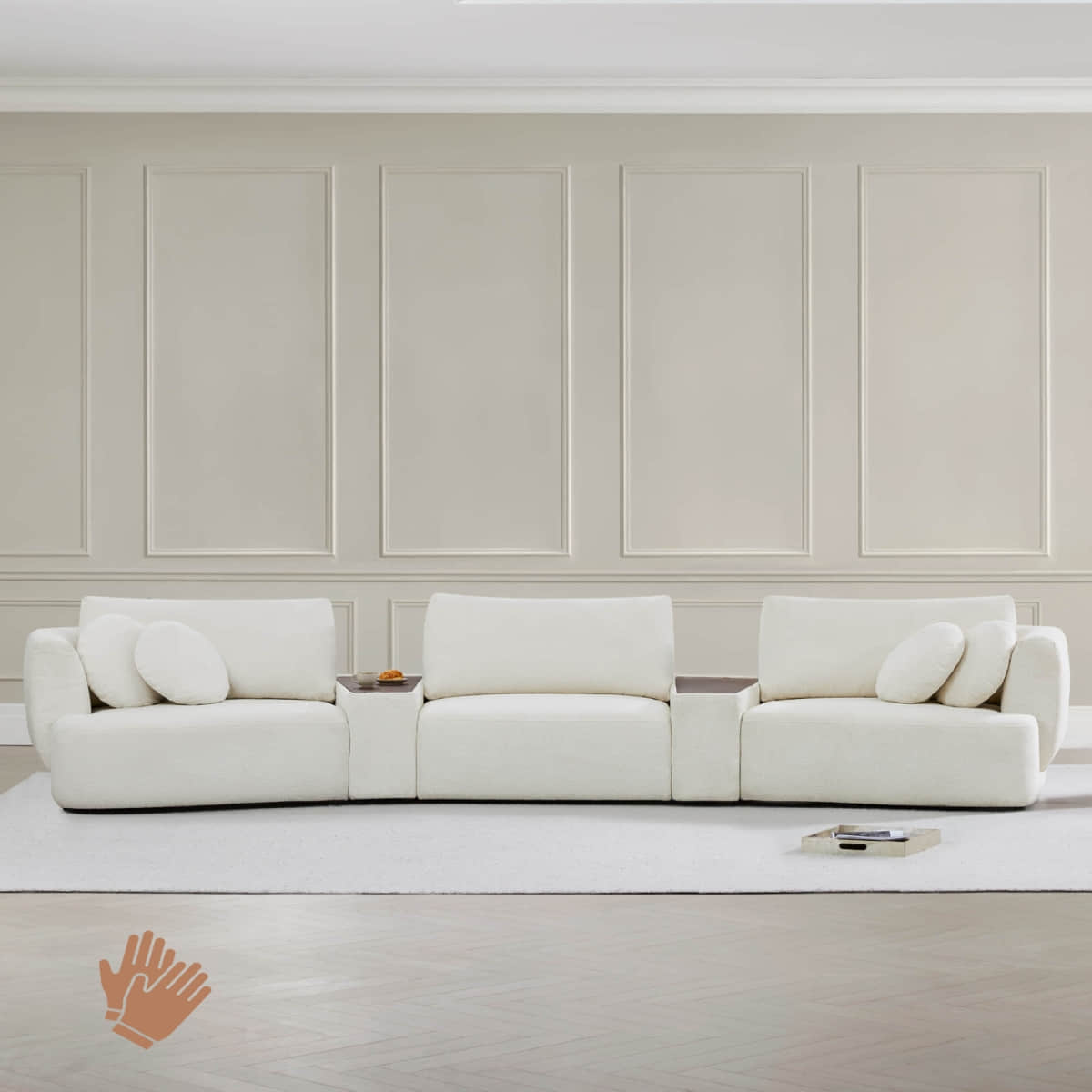 Grace 3-Seat Modular Curved Sofa – Generously Sized Design