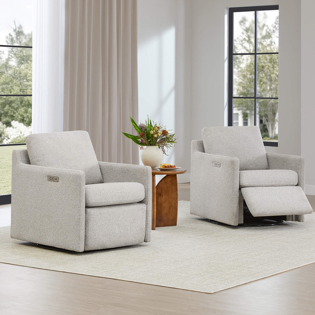 Henry Swivel Accent Chair with Electric Footrests & Charging Ports