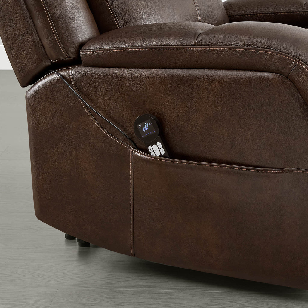 Isaac Genuine Leather Lift Assist Recliner With Power Headrest