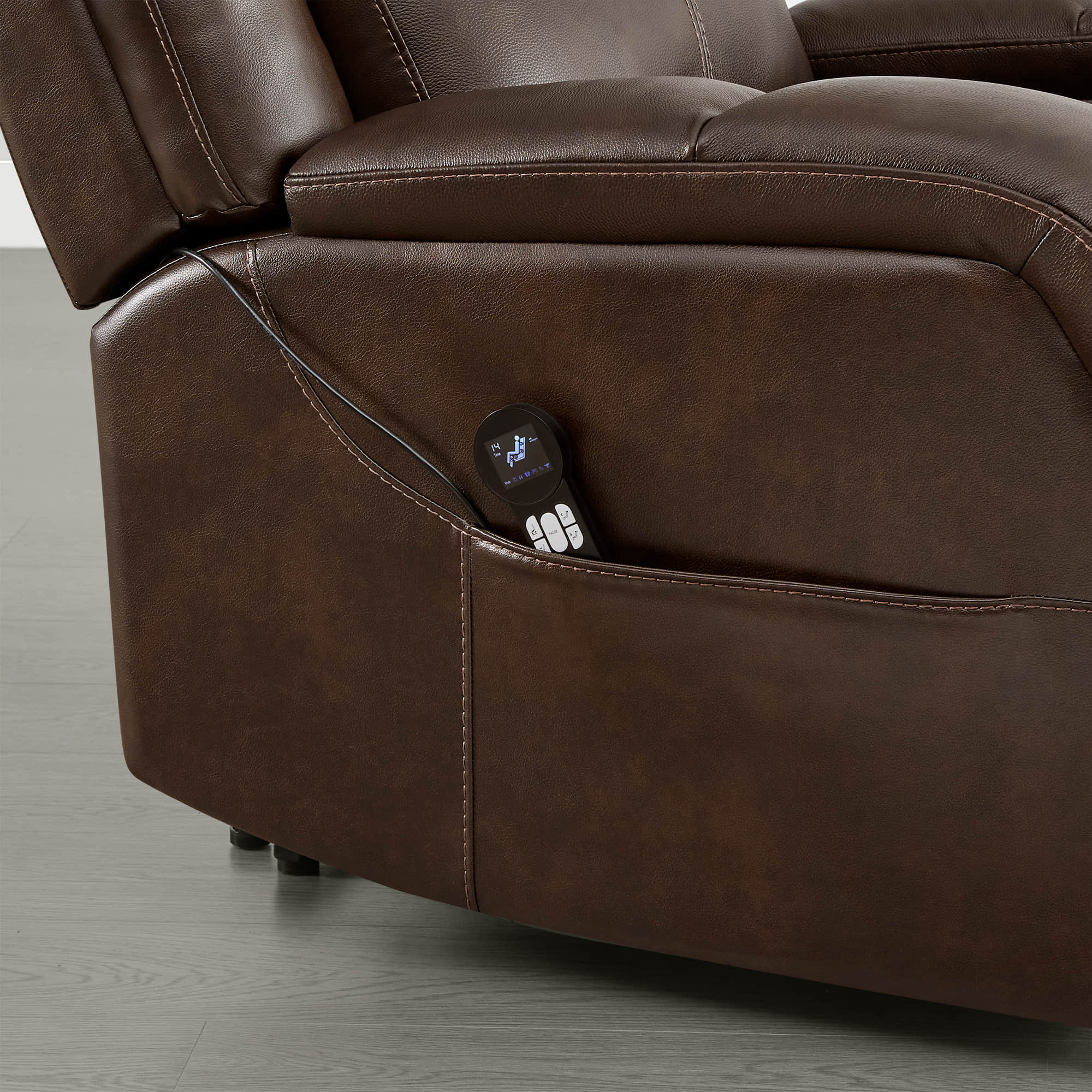 Isaac Genuine Leather Lift Assist Recliner With Power Headrest