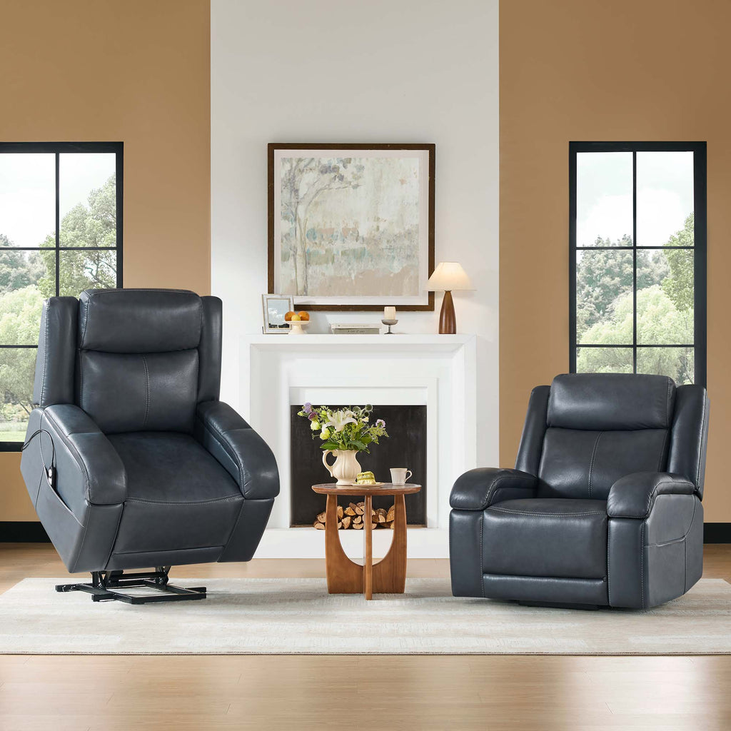 Isaac Genuine Leather Lift Assist Recliner With Power Headrest