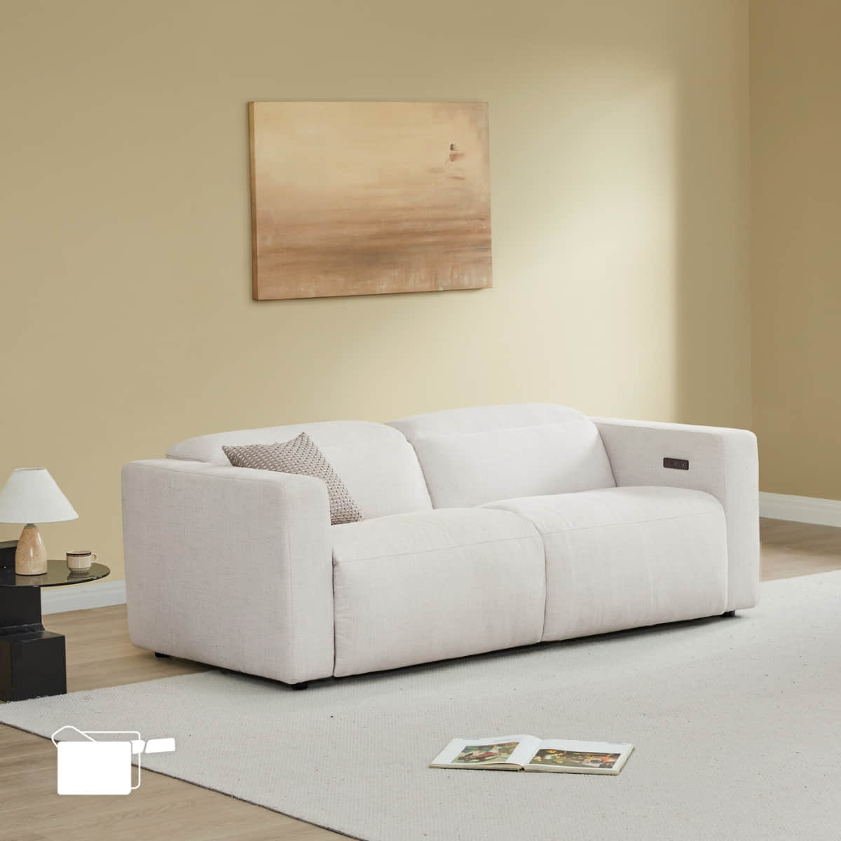 Oliver 2-Seat Wall-hugger Reclining Sectional Sofa with Power Headrest