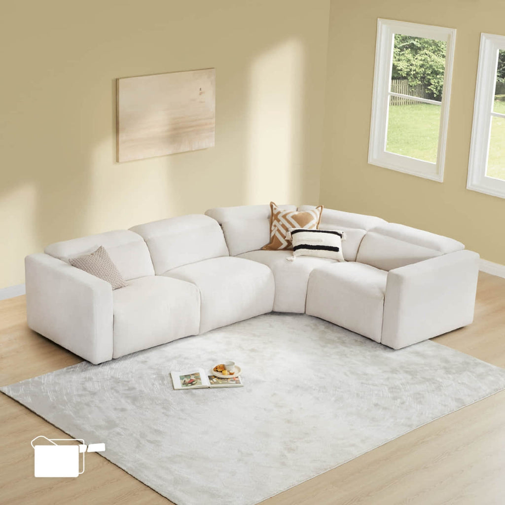 Oliver 4-Seat Wall-hugger Reclining Sectional Sofa with Power Headrest
