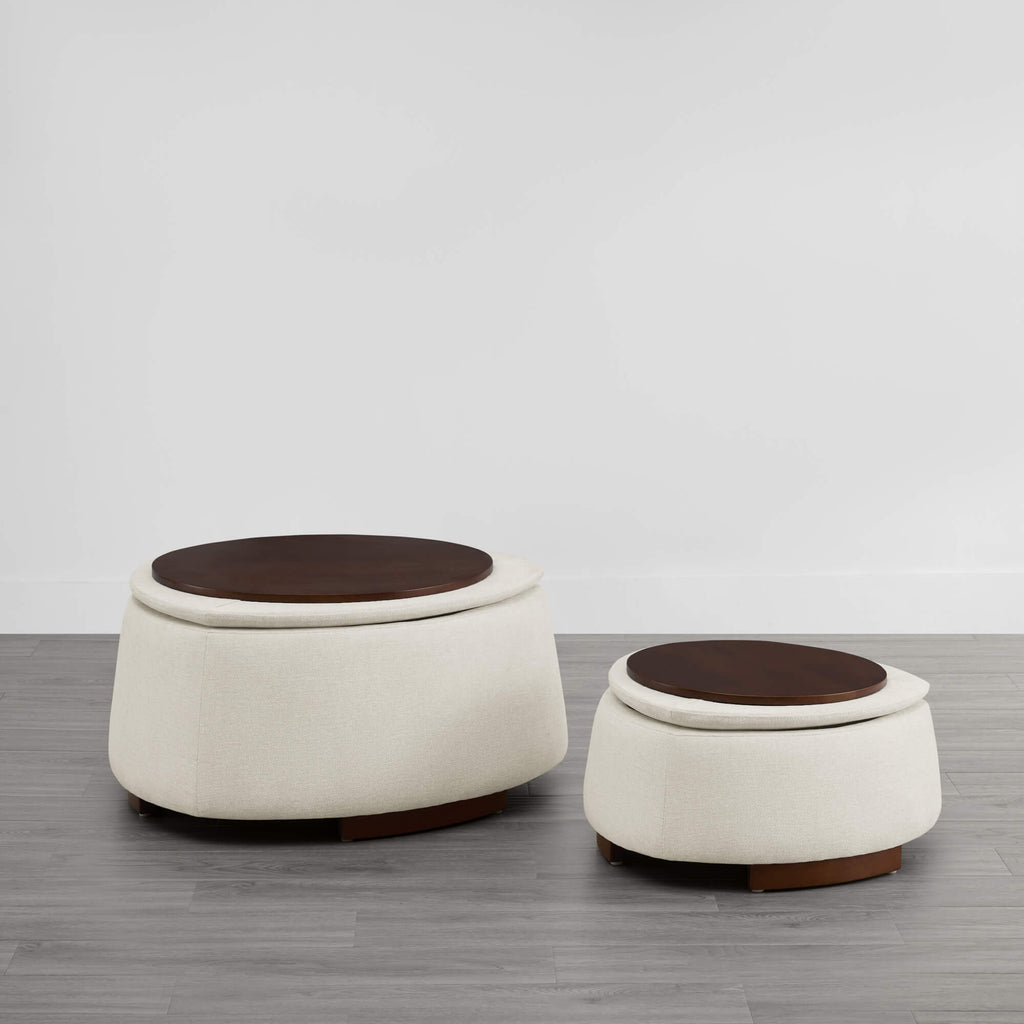 Twin Stone-shaped Storage Modern Ottoman