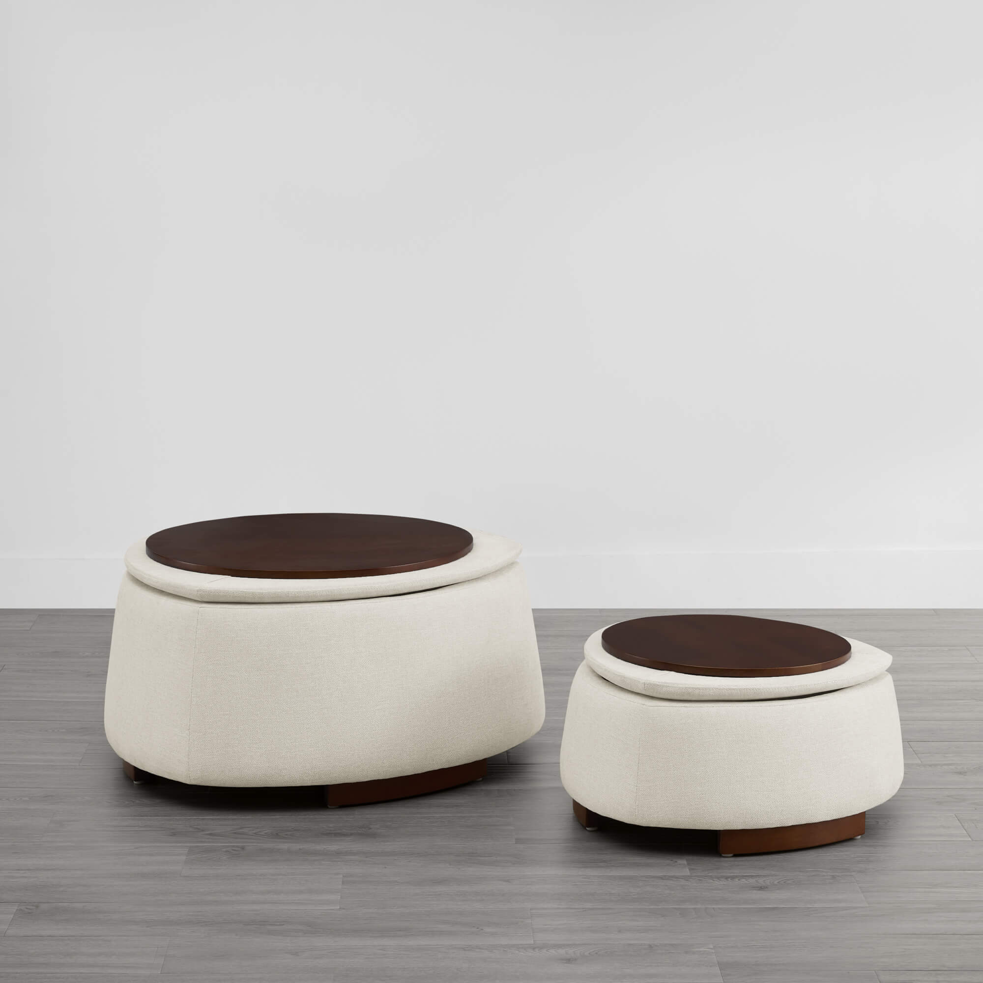 Twin Stone-shaped Storage Modern Ottoman