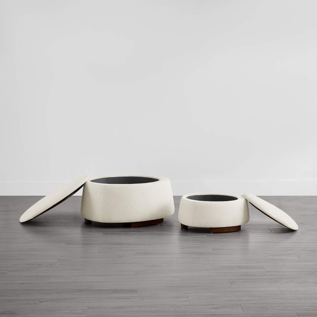 Twin Stone-shaped Storage Modern Ottoman