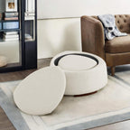 Twin Stone-shaped Storage Modern Ottoman