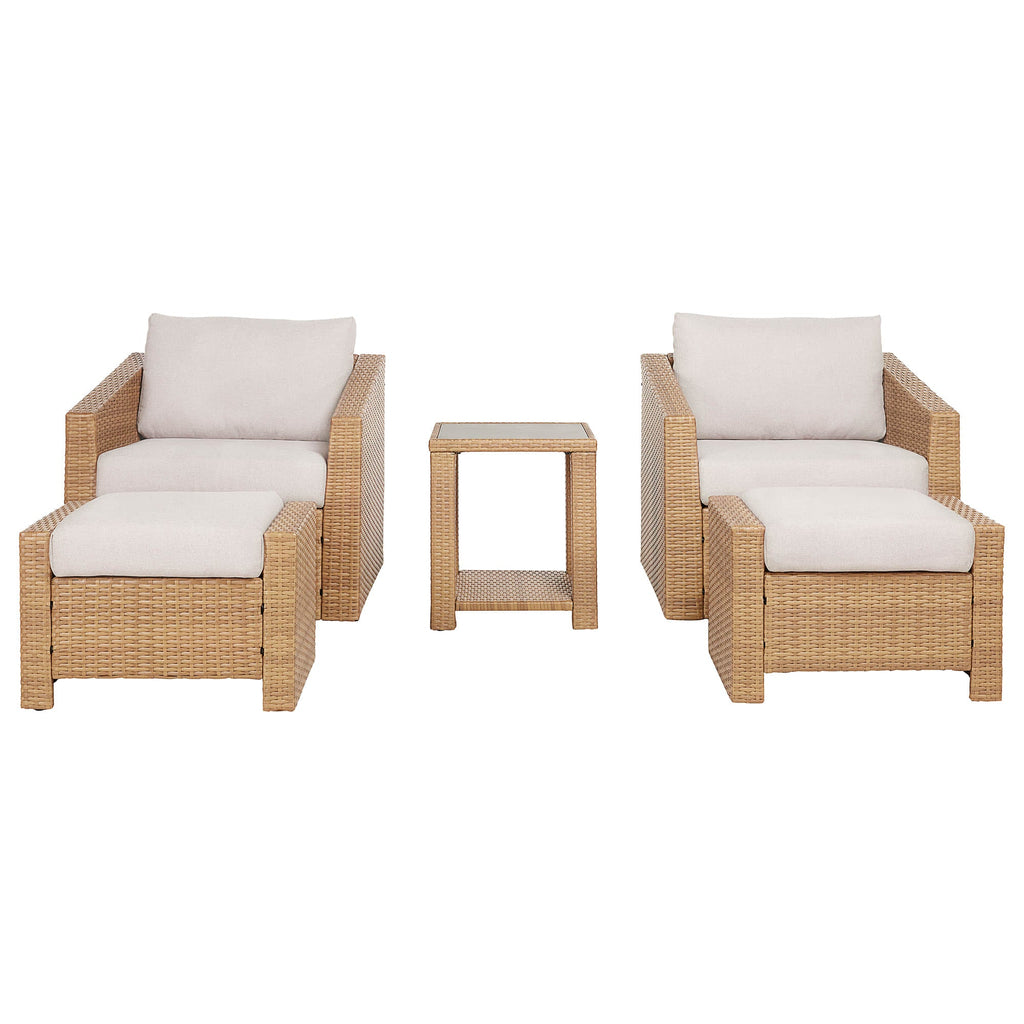 Calum Rattan Outdoor 5-Piece Patio Set