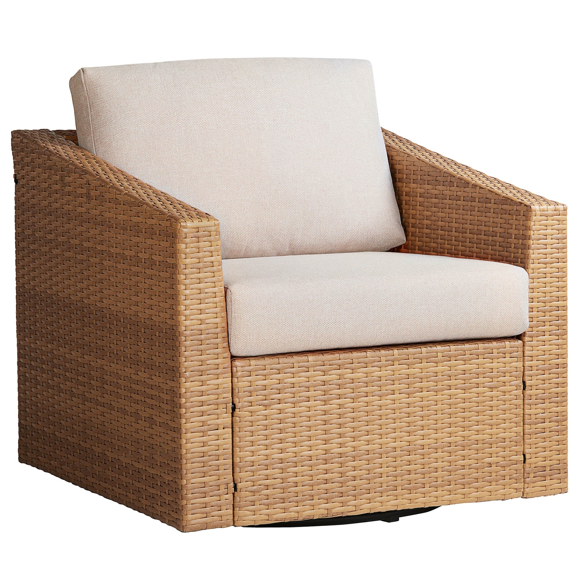 Calum Rattan Outdoor Swivel Accent Chair
