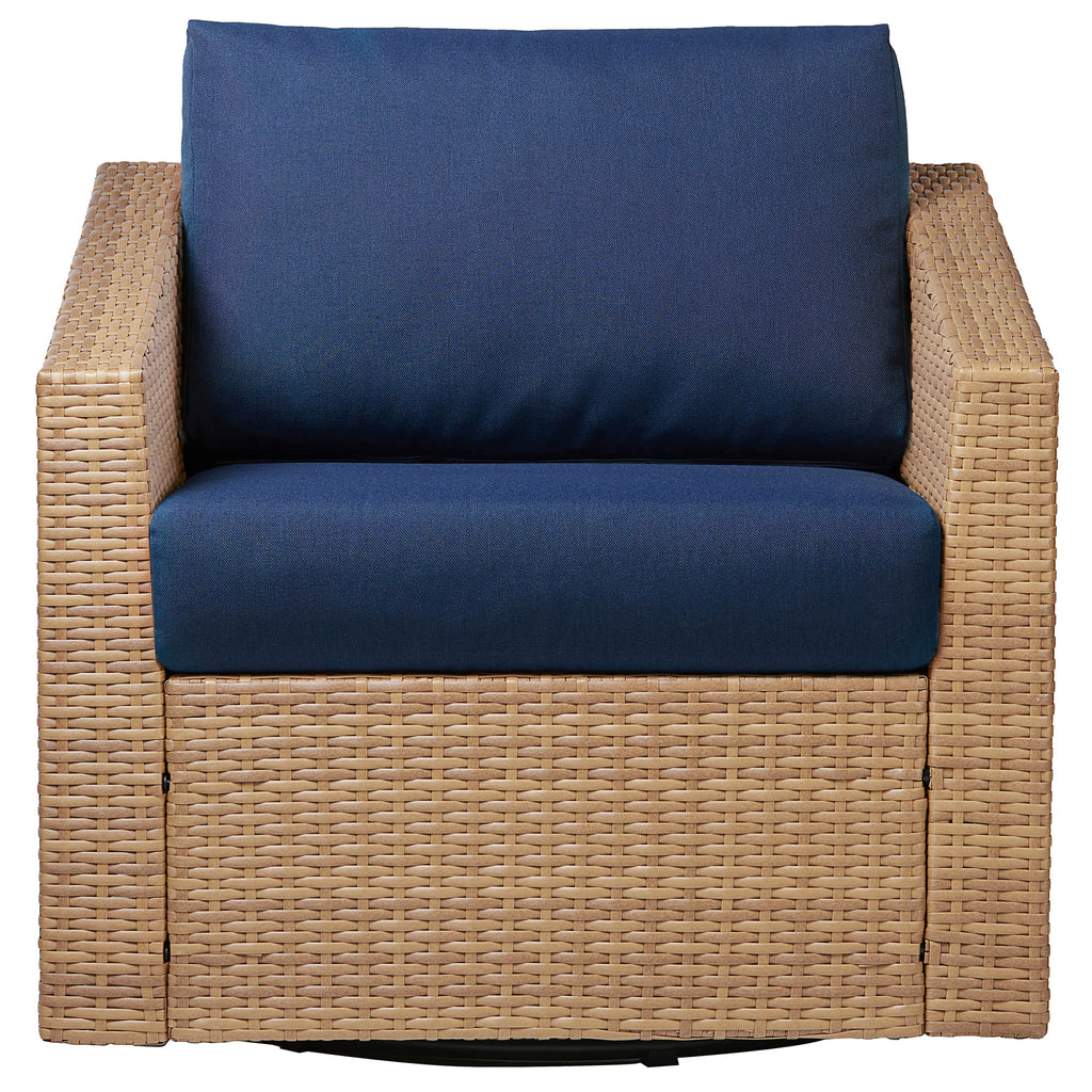 Calum Rattan Outdoor Swivel Accent Chair