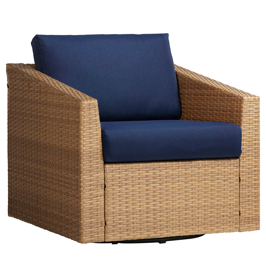 Calum Rattan Outdoor Swivel Accent Chair