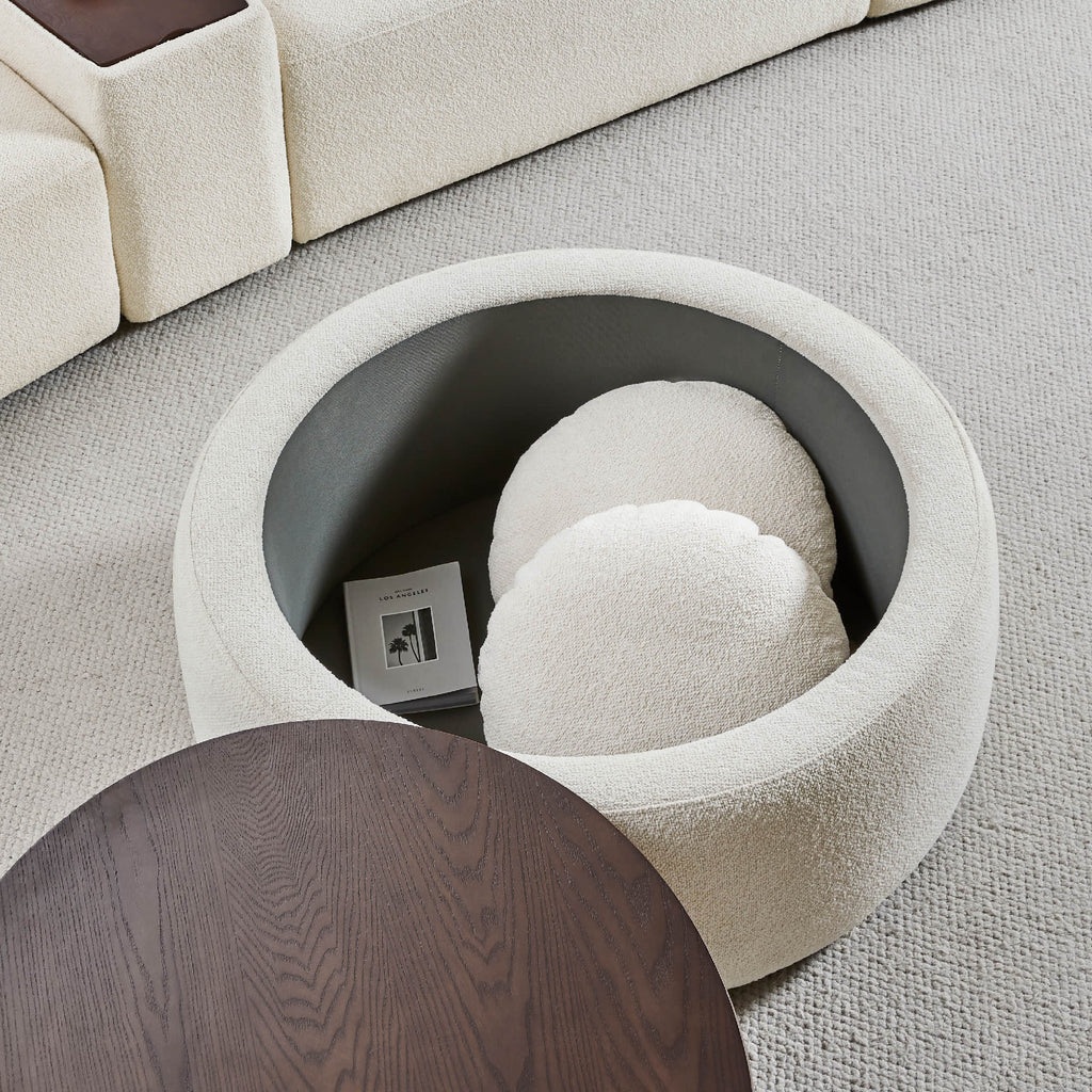 Grace Round Storage Coffee Ottoman