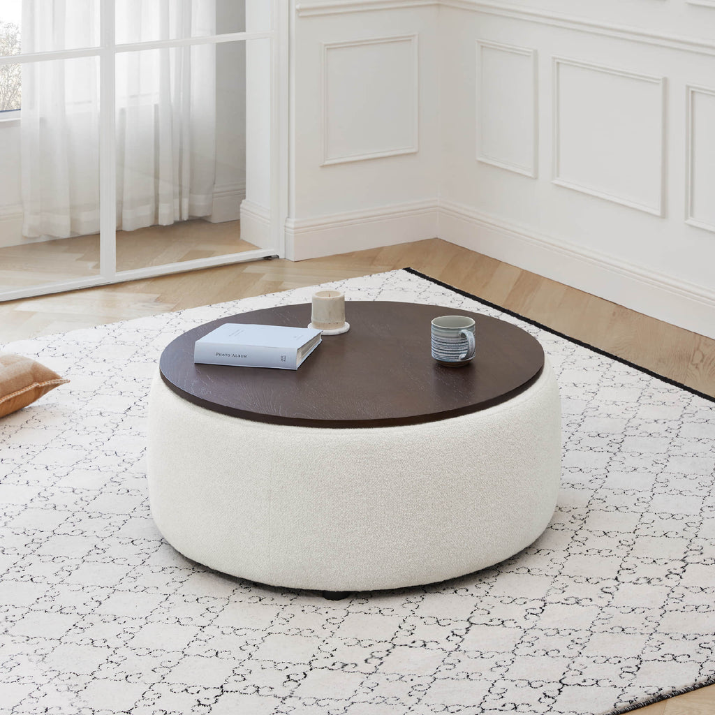 Grace Round Storage Coffee Ottoman