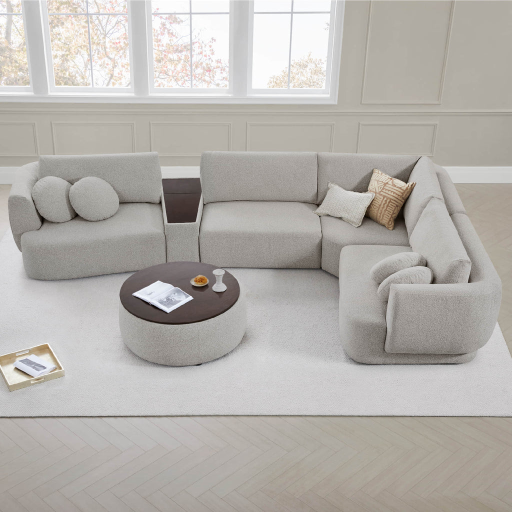 Grace 4-Seat Modular Curved Sofa – Generously Sized Design