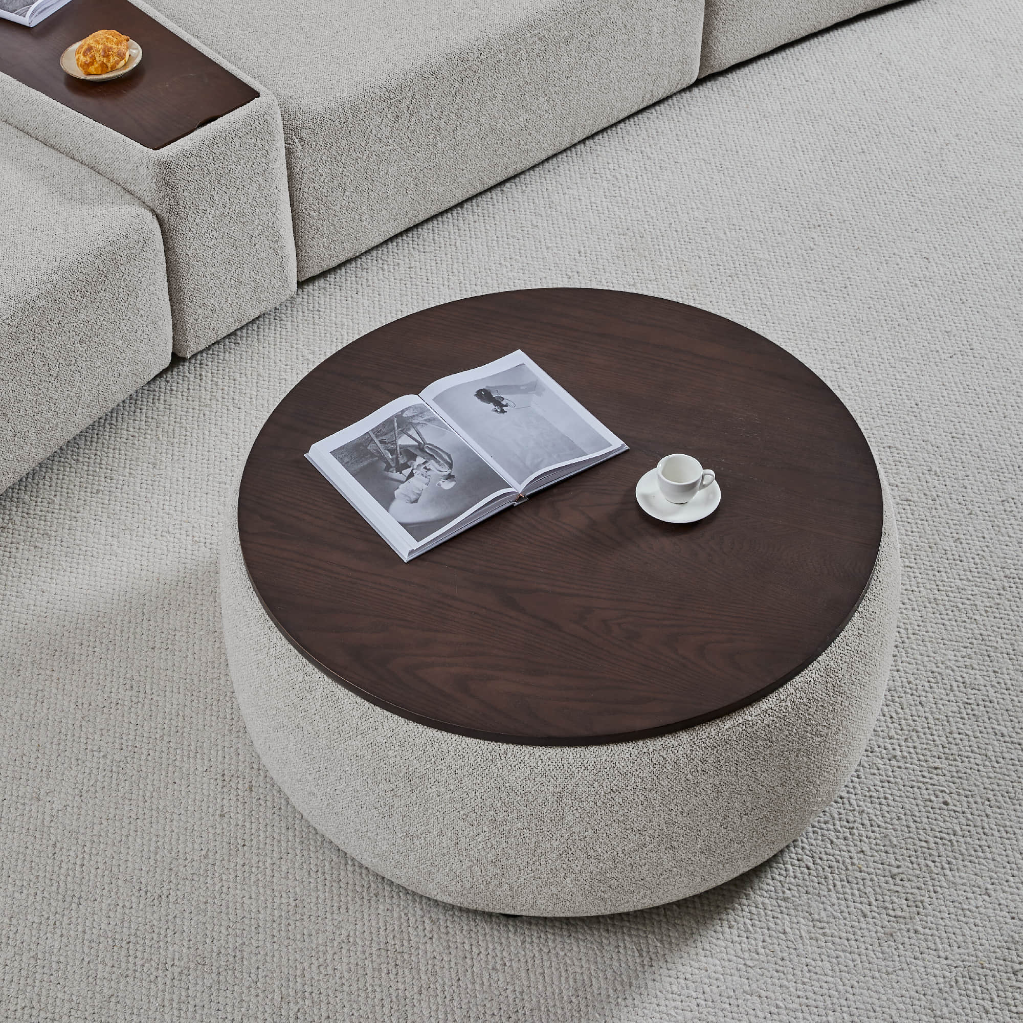 Grace Round Storage Coffee Ottoman