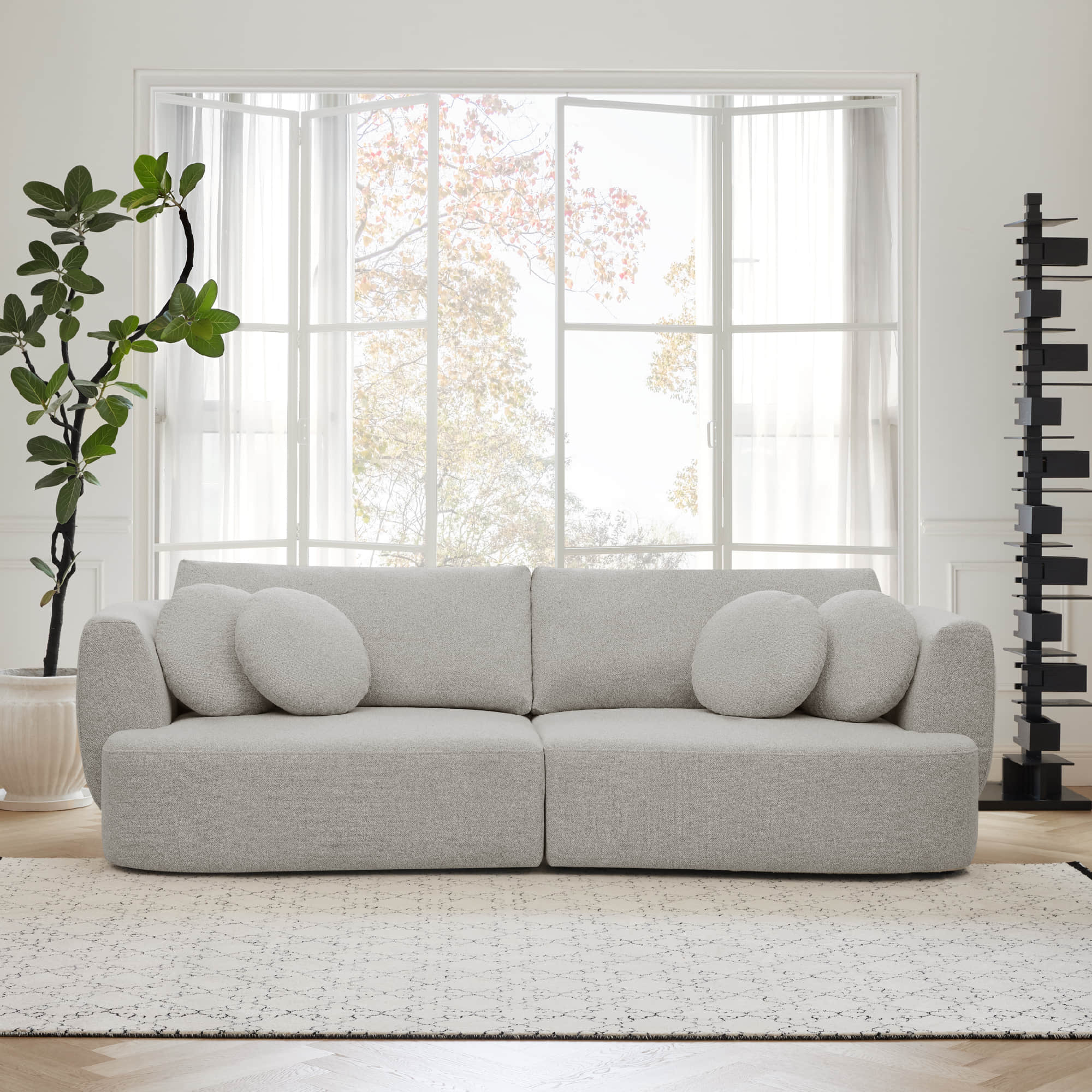 Grace 2-Seat Modular Curved Sofa – Generously Sized Design