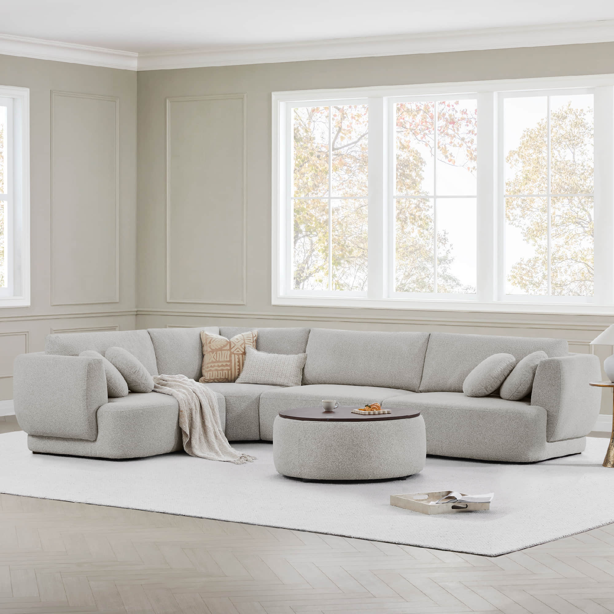 Grace 4-Seat Modular Curved Sofa – Generously Sized Design