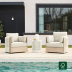 Clover Acacia Wood Rope Outdoor Bistro Set with Swivel Chair