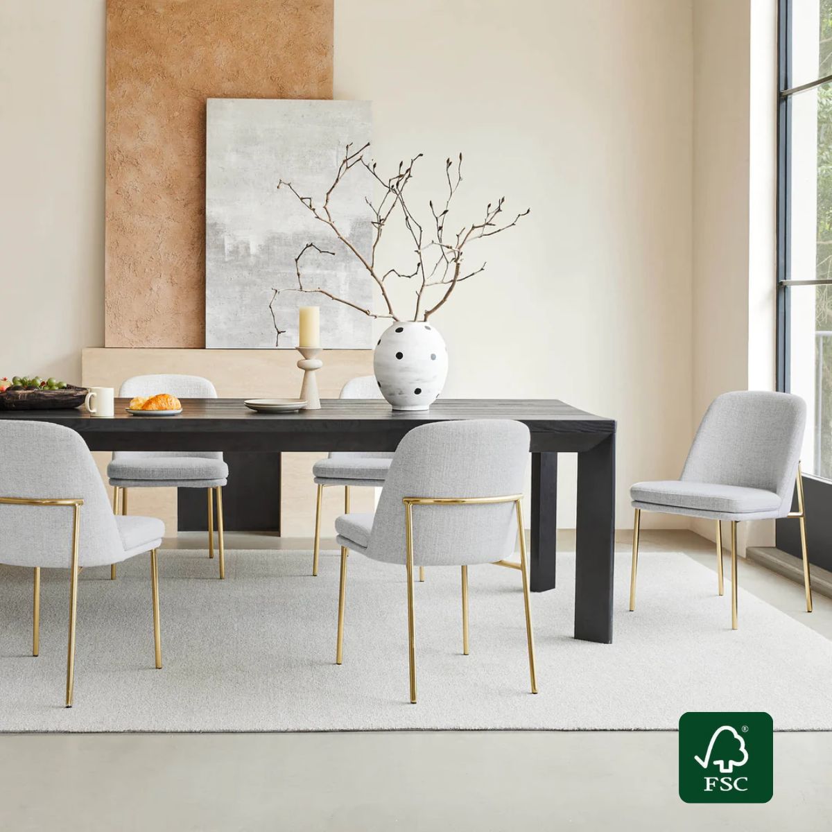 Golda Dining Chair With Metal Base