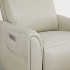 James Modern Genuine Leather Power Swivel Glider Recliner