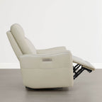 James Modern Genuine Leather Power Swivel Glider Recliner
