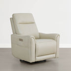 James Modern Genuine Leather Power Swivel Glider Recliner