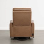 James Modern Genuine Leather Power Swivel Glider Recliner