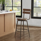 Blair Industrial Wood Seat Counter Stools