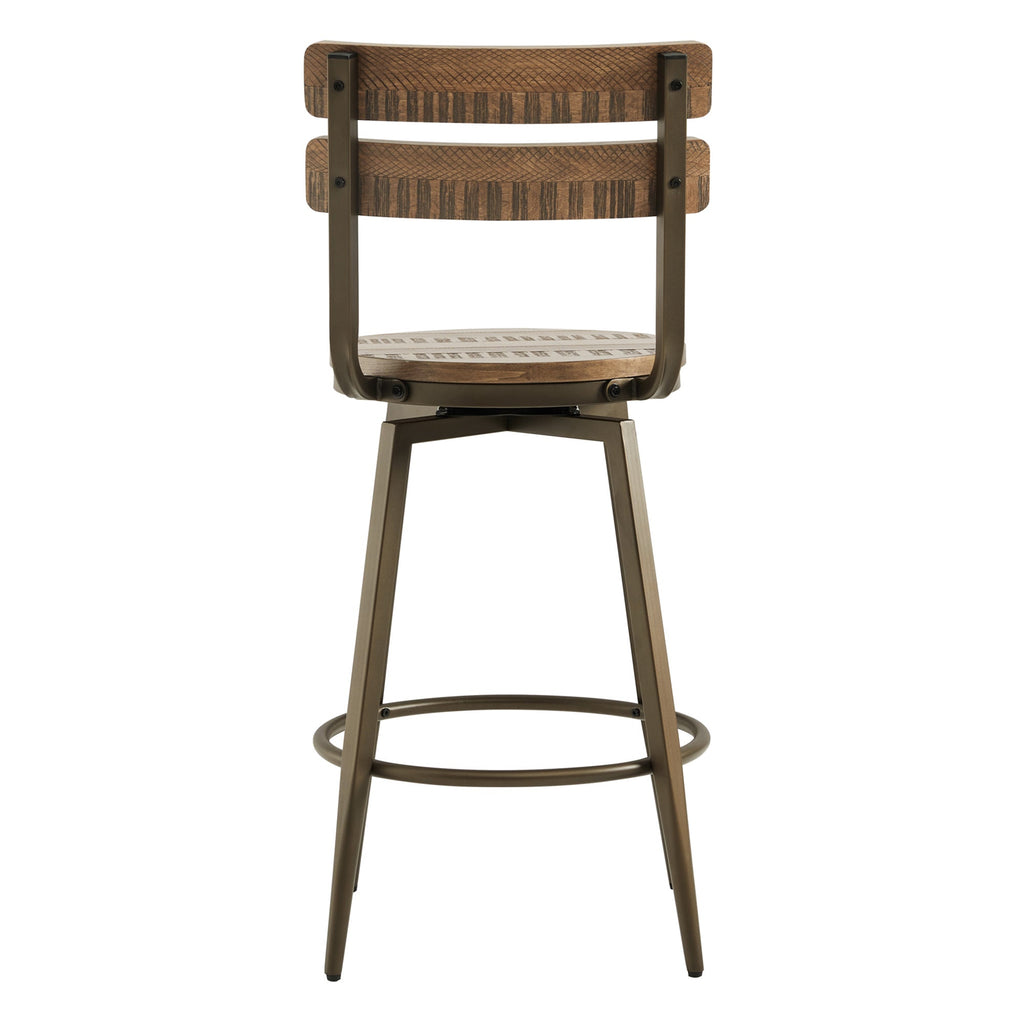 Blair Industrial Wood Seat Counter Stools