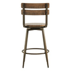 Blair Industrial Wood Seat Counter Stools
