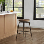 Blair Industrial Wood Seat Counter Stools