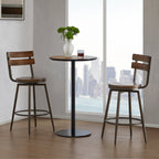 Blair Industrial Wood Seat Counter Stools