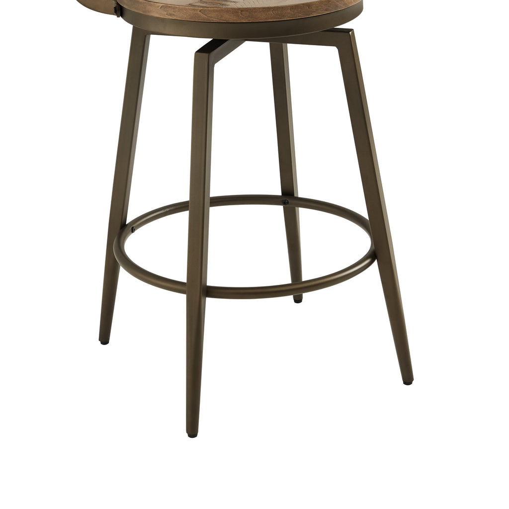 Blair Industrial Wood Seat Counter Stools