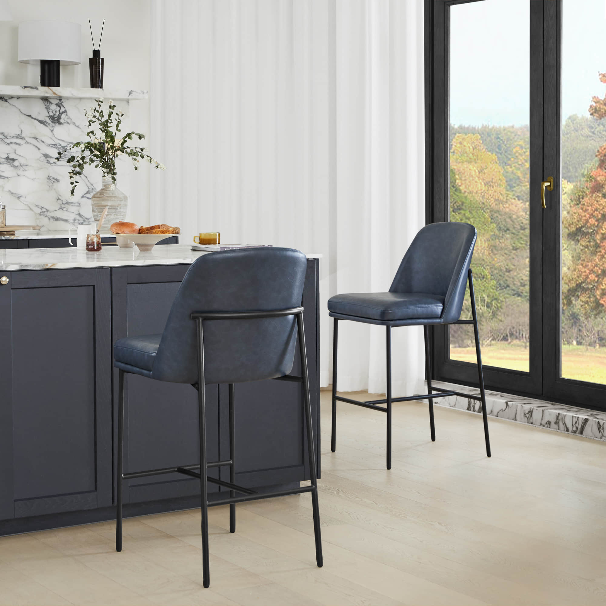 Golda Counter Stools with Metal Base