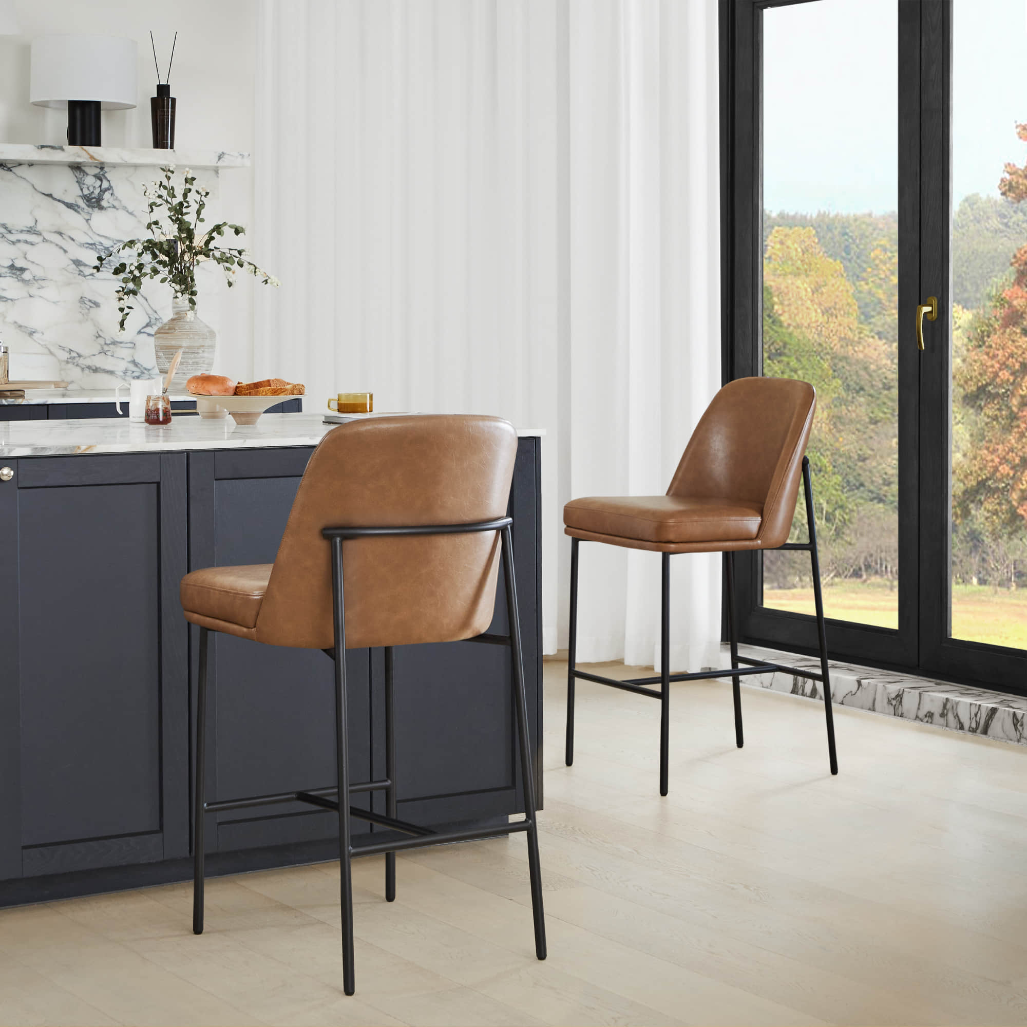 Golda Counter Stools with Metal Base