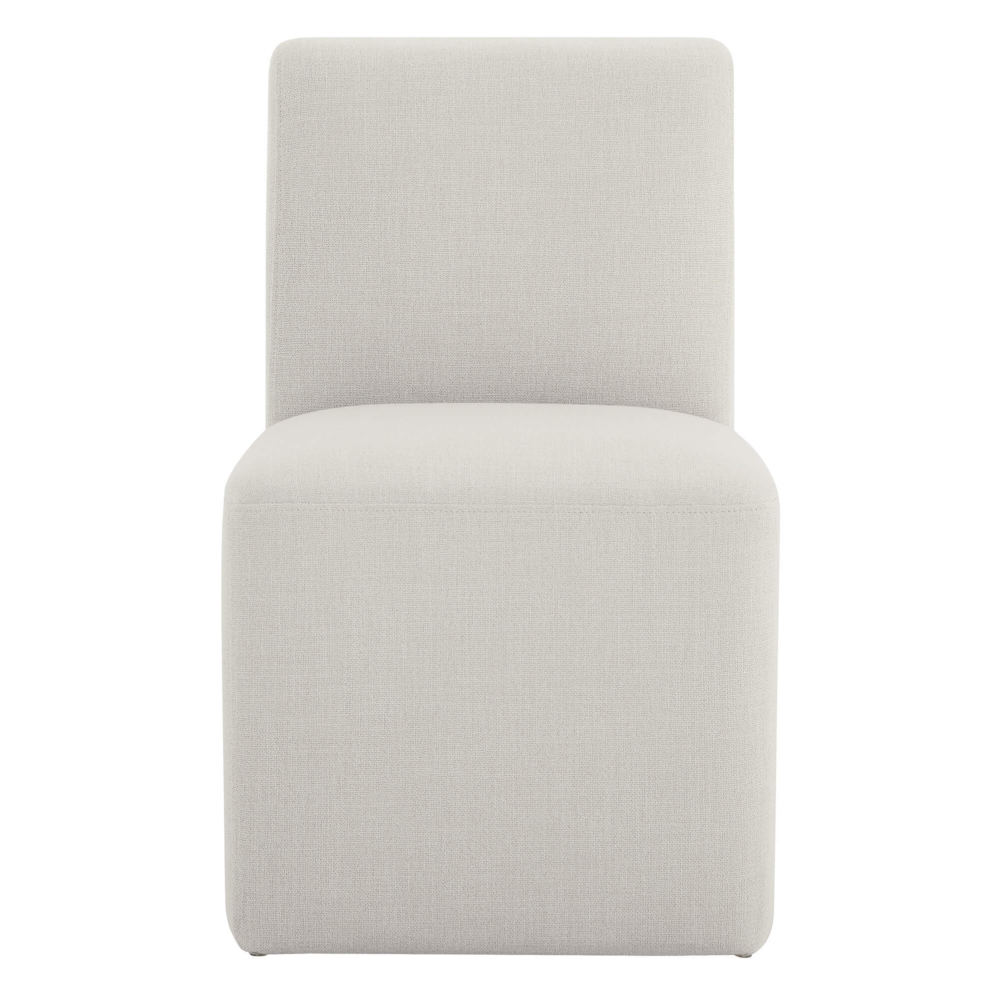 Aida Performance Fabric Rolling Dining Chair With Casters Base