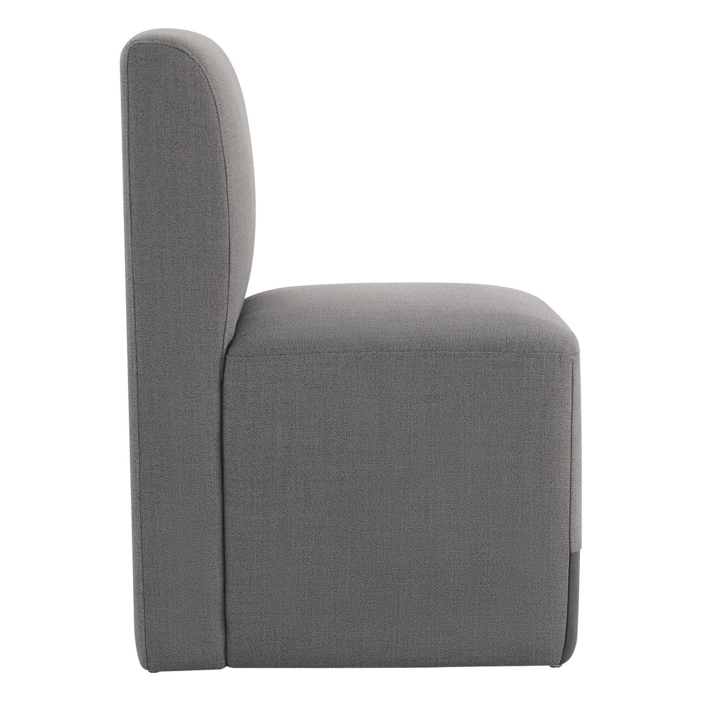 Aida Performance Fabric Rolling Dining Chair With Casters Base