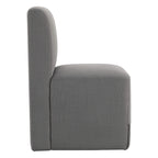 Aida Performance Fabric Rolling Dining Chair With Casters Base