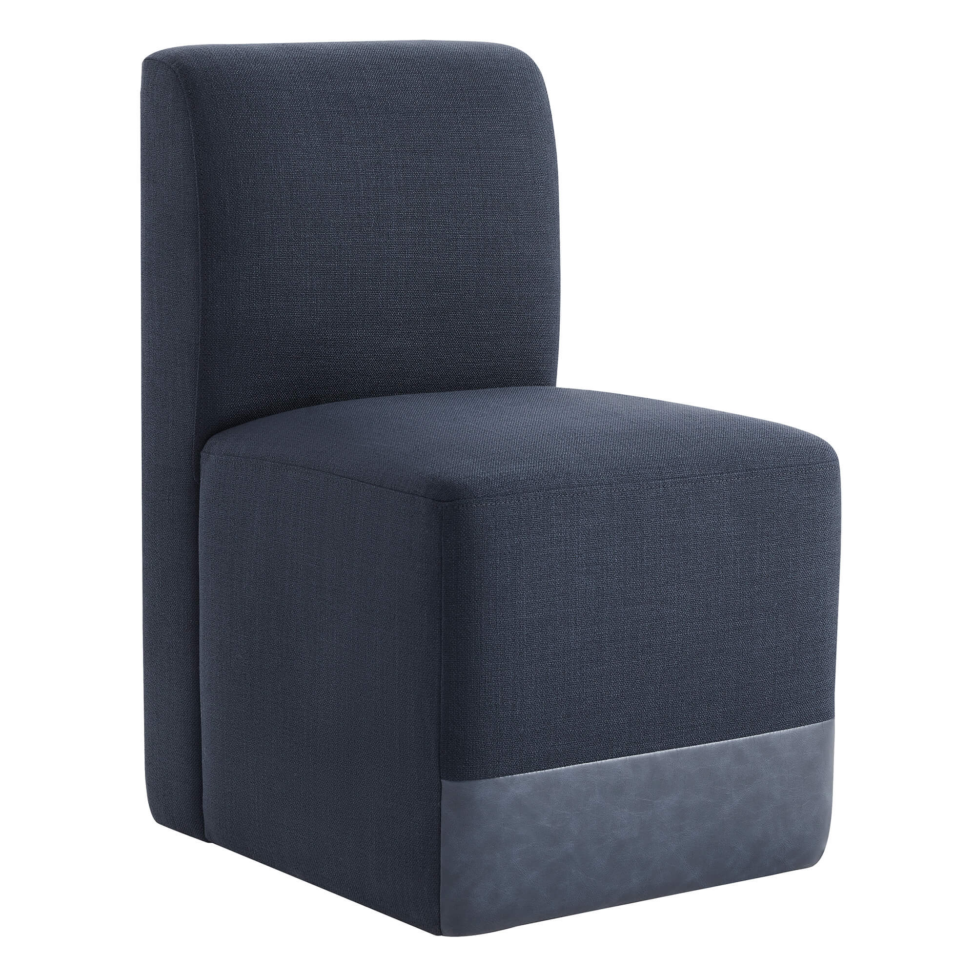 Aida Performance Fabric Rolling Dining Chair With Casters Base